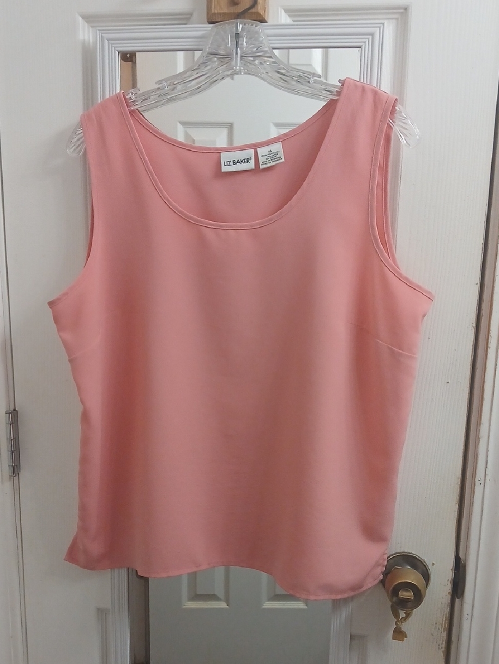 Liz Baker Pink Scoop Neck Tank